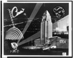 Mural of Los Angeles at night