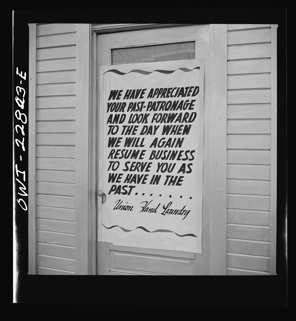 Los Angeles, California. Sign on a closed laundry