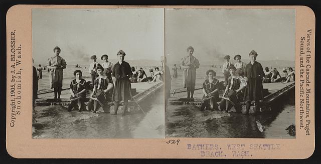 Bathers. West Seattle Beach. Wash.