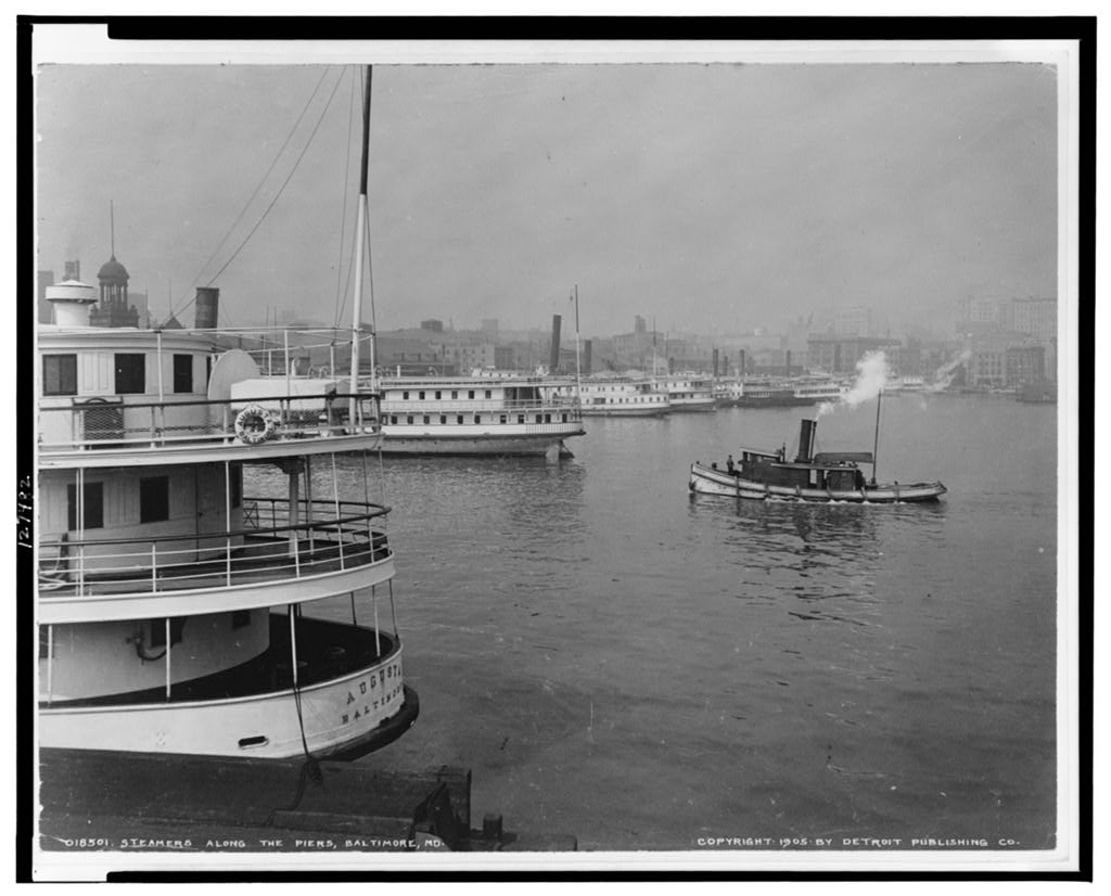 Steamers along the piers, Baltimore, Md.