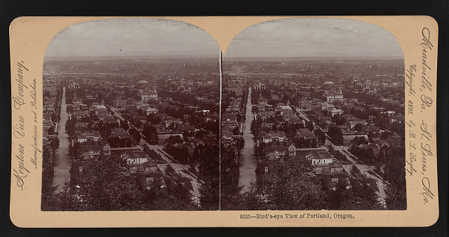 Bird's-eye view of  Portland, Oregon