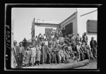 Arab factories & gen[eral] improvements in Nablus. Match factory. Group of workers outside of factory