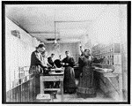 View of Berliner Gramophone factory, workers assembling or testing Gramophones