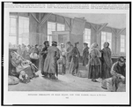 Detained immigrants on Ellis Island, New York harbor