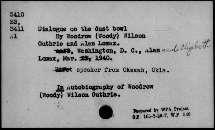 Dialogue on the dust bowl