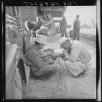 Dust bowl farmers of west Texas in town
