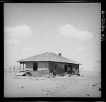 Adobe farmhouse of rehabilitation client. Cimarron County, Oklahoma. Dust bowl