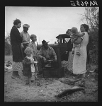 Along the highway near Bakersfield, California. Dust bowl refugees