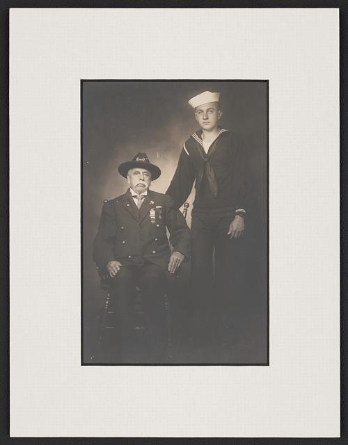 [Unidentified Civil War veteran and unidentified World War I sailor]